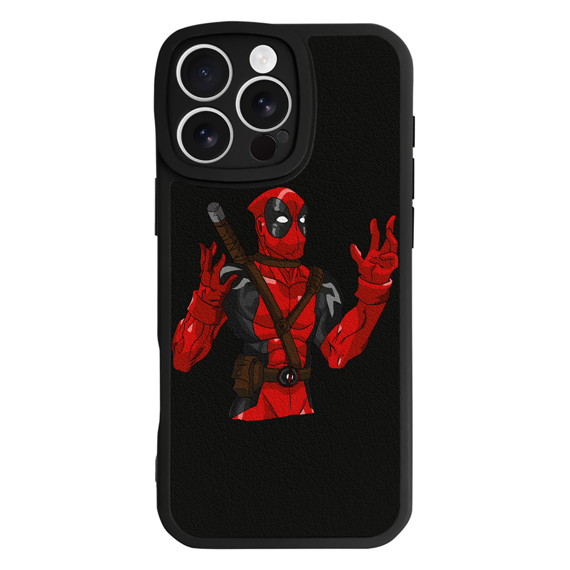 （画像用） Deadpool デッドプール 【iPhone 16シリーズ対応】シリコンスマホケース（レザー調） 材質：シリコン